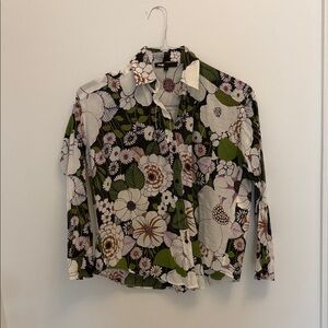 Maje Fleur 70’s Noir Floral Blouse | Size 1 (US Small)